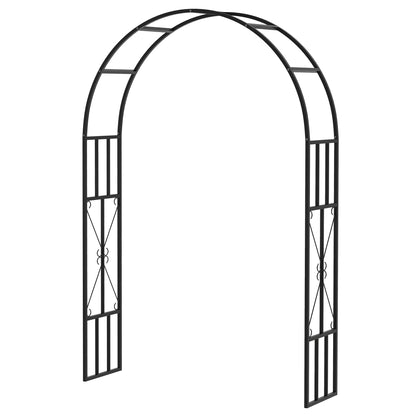 Steel Garden Arch, Rose Garden Arch for Climbing Plants, Roses, Wisteria, for Ceremony Decoration, 150 x 40 x 223 cm, black