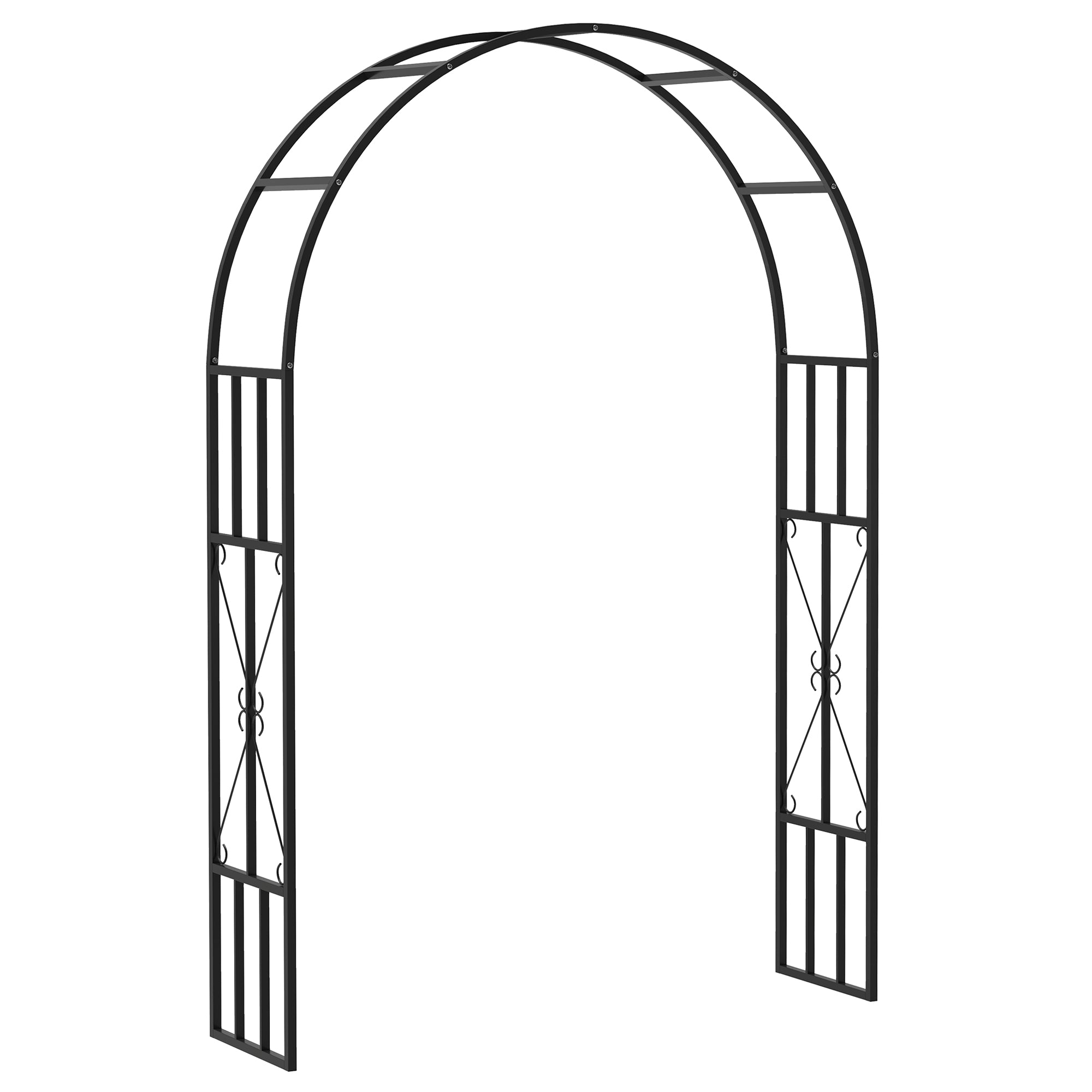 Steel Garden Arch, Rose Garden Arch for Climbing Plants, Roses, Wisteria, for Ceremony Decoration, 150 x 40 x 223 cm, black