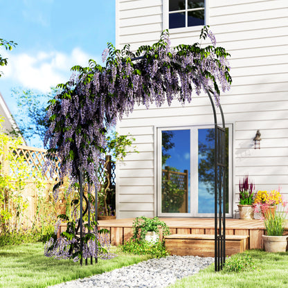 Steel Garden Arch, Rose Garden Arch for Climbing Plants, Roses, Wisteria, for Ceremony Decoration, 150 x 40 x 223 cm, black