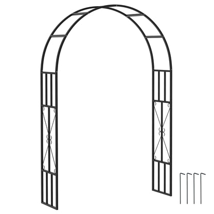 Steel Garden Arch, Rose Garden Arch for Climbing Plants, Roses, Wisteria, for Ceremony Decoration, 150 x 40 x 223 cm, black