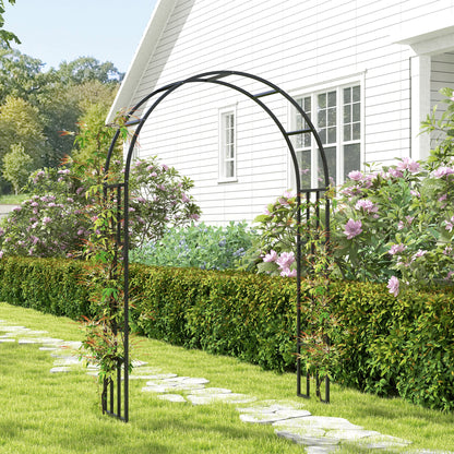 Steel Garden Arch, Rose Garden Arch for Climbing Plants, Roses, Wisteria, for Ceremony Decoration, 150 x 40 x 223 cm, black