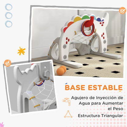 Kids' 5-in-1 Basketball Hoop Adjustable Height with Golden Fish Theme Soccer Golf Ring Ball Toss Game for Indoor Multicolor