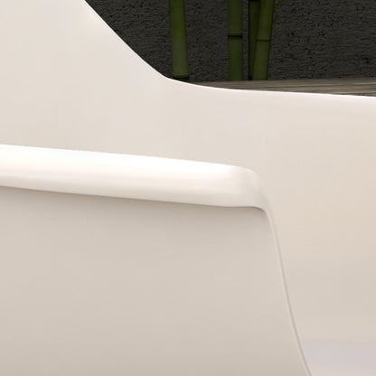 Garden Chair 4-Piece Set Weatherproof Plastic Garden Chairs with Armrests Backrest Terrace Chair Up to 120 kg Load Capacity Outdoor Furniture for backyard, garden, balcony Gray