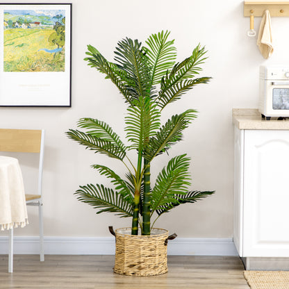 Artificial Plant, Artificial Palm Tree, Artificial Plant with Cement Filling, Fake Palm Tree in Pot, Indoor Plant for Home Decor, 150 cm, Green