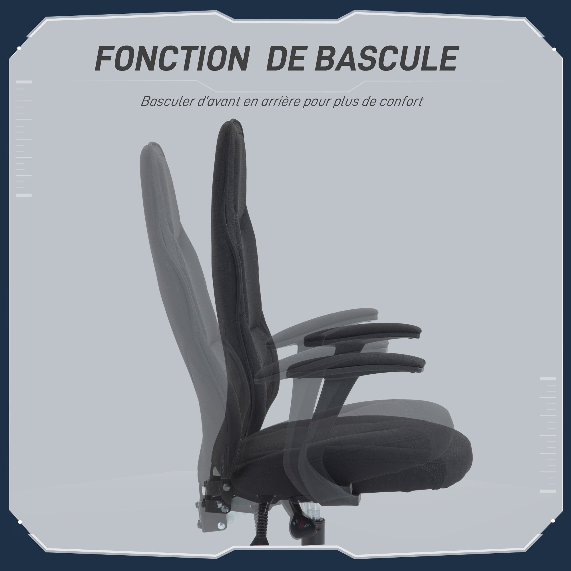 Gaming Chair Gamer Ergonomic Office Chair with Adjustable Backrest Height Adjustable Breathable Fabric Black
