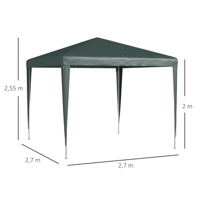 Gazebo 2.7x2.7m Rectangular Water-Resistant Stable Winterproof Gazebo Party Tent Garden Tent Garden Gazebo Marquee for Camping Garden, Dark Green