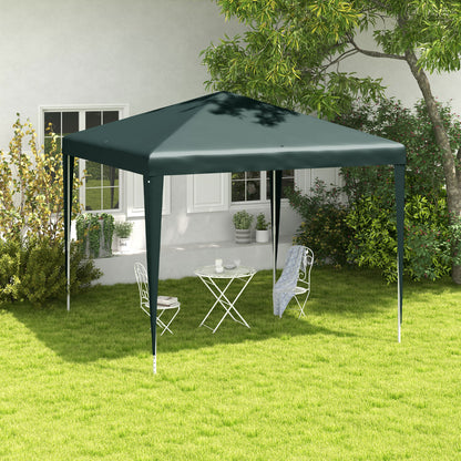 Gazebo 2.7x2.7m Rectangular Water-Resistant Stable Winterproof Gazebo Party Tent Garden Tent Garden Gazebo Marquee for Camping Garden, Dark Green