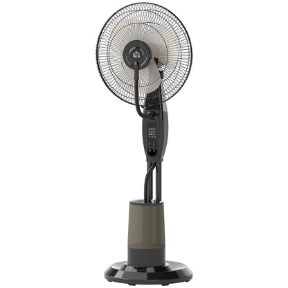 Water Cooling Fan, Stand Fan with Misting Spray, Remote Control, Timer Function, 3.2L Water Tank, 3 Modes, 75W, Oscillating Water Fan with Rollers, 120cm
