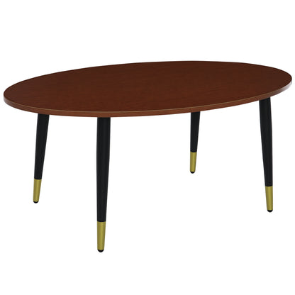 Oval Multifunctional Coffee Side Table 100 x 60 x 42 cm Dark Teak Look