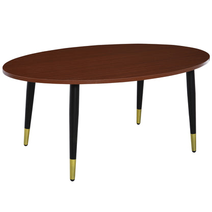 Oval Multifunctional Coffee Side Table 100 x 60 x 42 cm Dark Teak Look