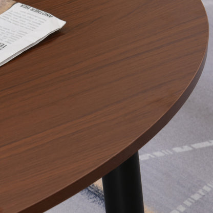 Oval Multifunctional Coffee Side Table 100 x 60 x 42 cm Dark Teak Look