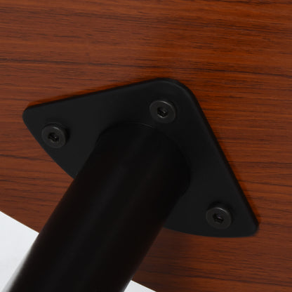 Oval Multifunctional Coffee Side Table 100 x 60 x 42 cm Dark Teak Look