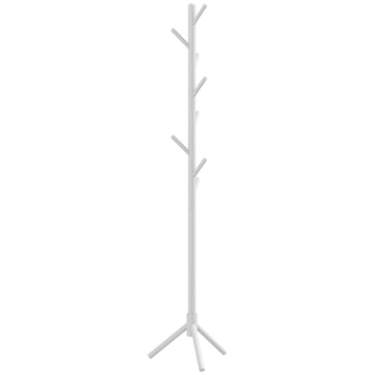 Coat Rack Stand Clothes Rack Wooden with 8 Hooks for Hanging Bags Tree Shape for Hallway Entryway Bedroom 40x40x165 cm White