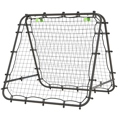 Rebounder for Soccer, Adjustable Kickback Wall with 5 Angle Positions and Rebound Net, 100 x 95cm Soccer Goal for Teens, Rebound Wall for Handball Training, Black
