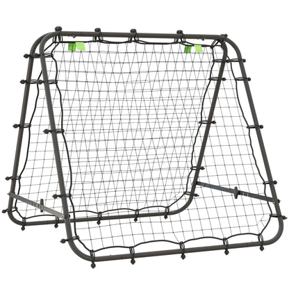Rebounder for Soccer, Adjustable Kickback Wall with 5 Angle Positions and Rebound Net, 100 x 95cm Soccer Goal for Teens, Rebound Wall for Handball Training, Black