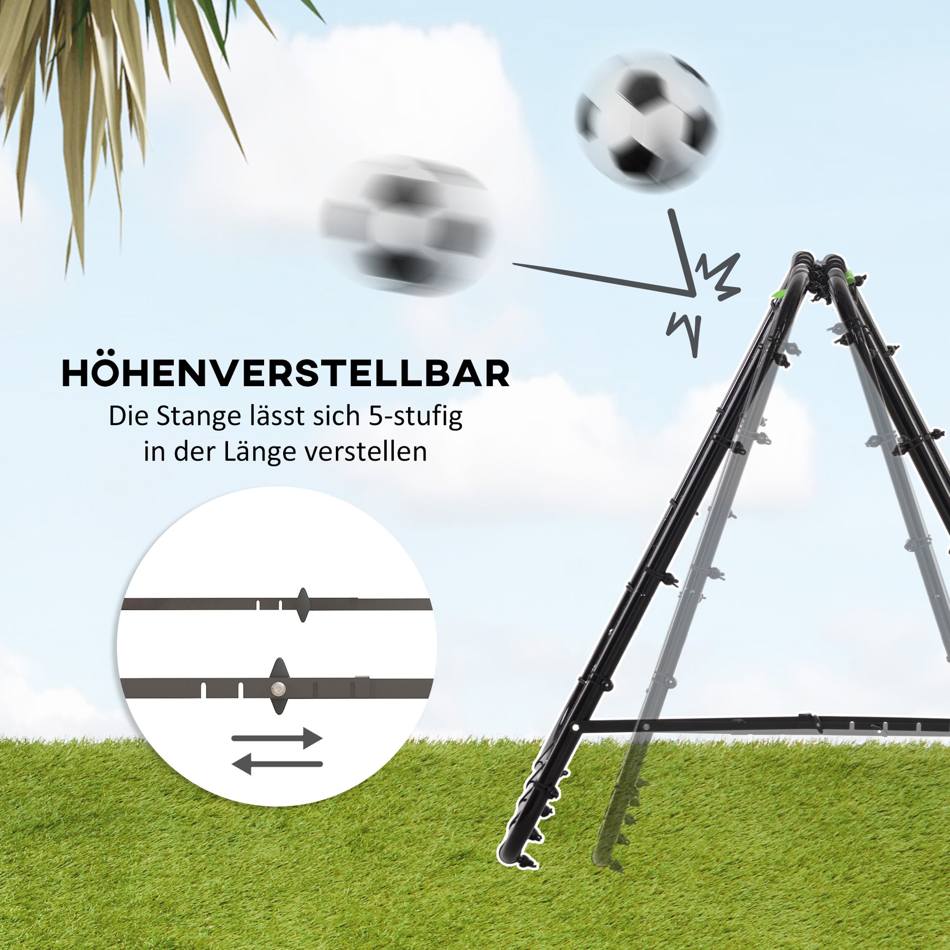 Rebounder for Soccer, Adjustable Kickback Wall with 5 Angle Positions and Rebound Net, 100 x 95cm Soccer Goal for Teens, Rebound Wall for Handball Training, Black