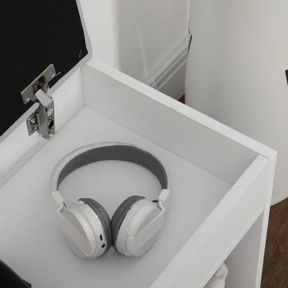 Shoe Cabinet Storage Bench with Seat Shelves Drawer and Cushion Two Levels for Entryway and Foyers Modern Max Load 120kg 80x30x43cm White