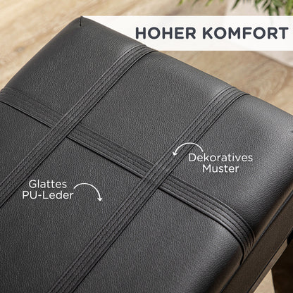 Piano Bench Height-Adjustable Piano Stool with Hidden Storage, Piano Bench with Leather Cushion, Black, 63 x 35 x 46-56 cm