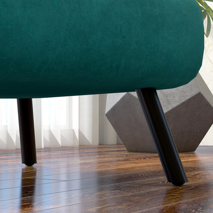 1-Seater Sofa Bed Folding Sofa Upholstered in Velvet with Adjustable 5-Level Backrest and Padded Pillow for Office Bedroom Living Room 63x73x81 cm Green