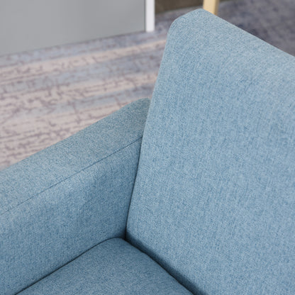 Children's Armchair Kids Sofa with Thick Foam and Thick Seat Cushions Children's Couch Chair Lounger with Anti-Slip Feet for 3-5 Year Old Kids Wood Linen Foam Blue 49x45x44.5 cm