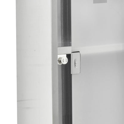 Stainless Steel Medicine Cabinet with Tempered Glass Door, Lockable Medicine Cabinet with 3 Racks, First Aid Cabinet, 20 x 12 x 58 cm, Silver