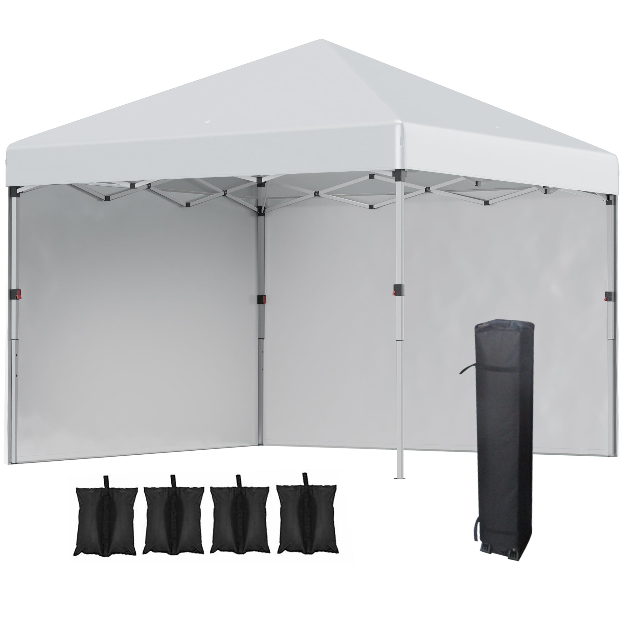 Pavillon ca.3x3m, water-repellent Sturdy Winterproof Pop-up Folding Pavilion with 2 Side Walls, UV Protection 30+, Foldable Party Tent Garden Tent with Bag, Garden Pavilion for Camping, Light Gray