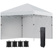 Pavillon ca.3x3m, water-repellent Sturdy Winterproof Pop-up Folding Pavilion with 2 Side Walls, UV Protection 30+, Foldable Party Tent Garden Tent with Bag, Garden Pavilion for Camping, Light Gray