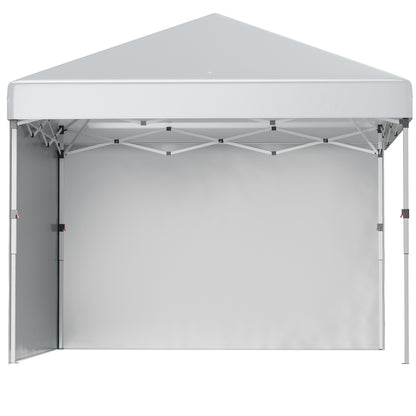 Pavillon ca.3x3m, water-repellent Sturdy Winterproof Pop-up Folding Pavilion with 2 Side Walls, UV Protection 30+, Foldable Party Tent Garden Tent with Bag, Garden Pavilion for Camping, Light Gray