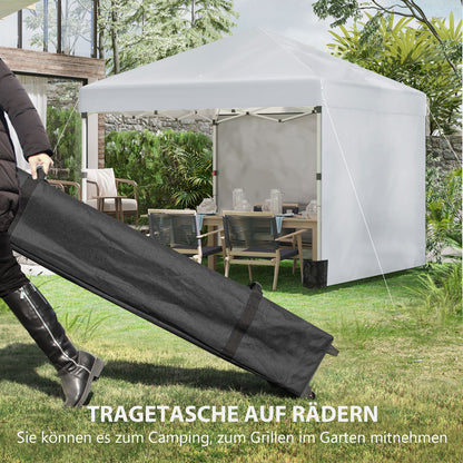 Pavillon ca.3x3m, water-repellent Sturdy Winterproof Pop-up Folding Pavilion with 2 Side Walls, UV Protection 30+, Foldable Party Tent Garden Tent with Bag, Garden Pavilion for Camping, Light Gray