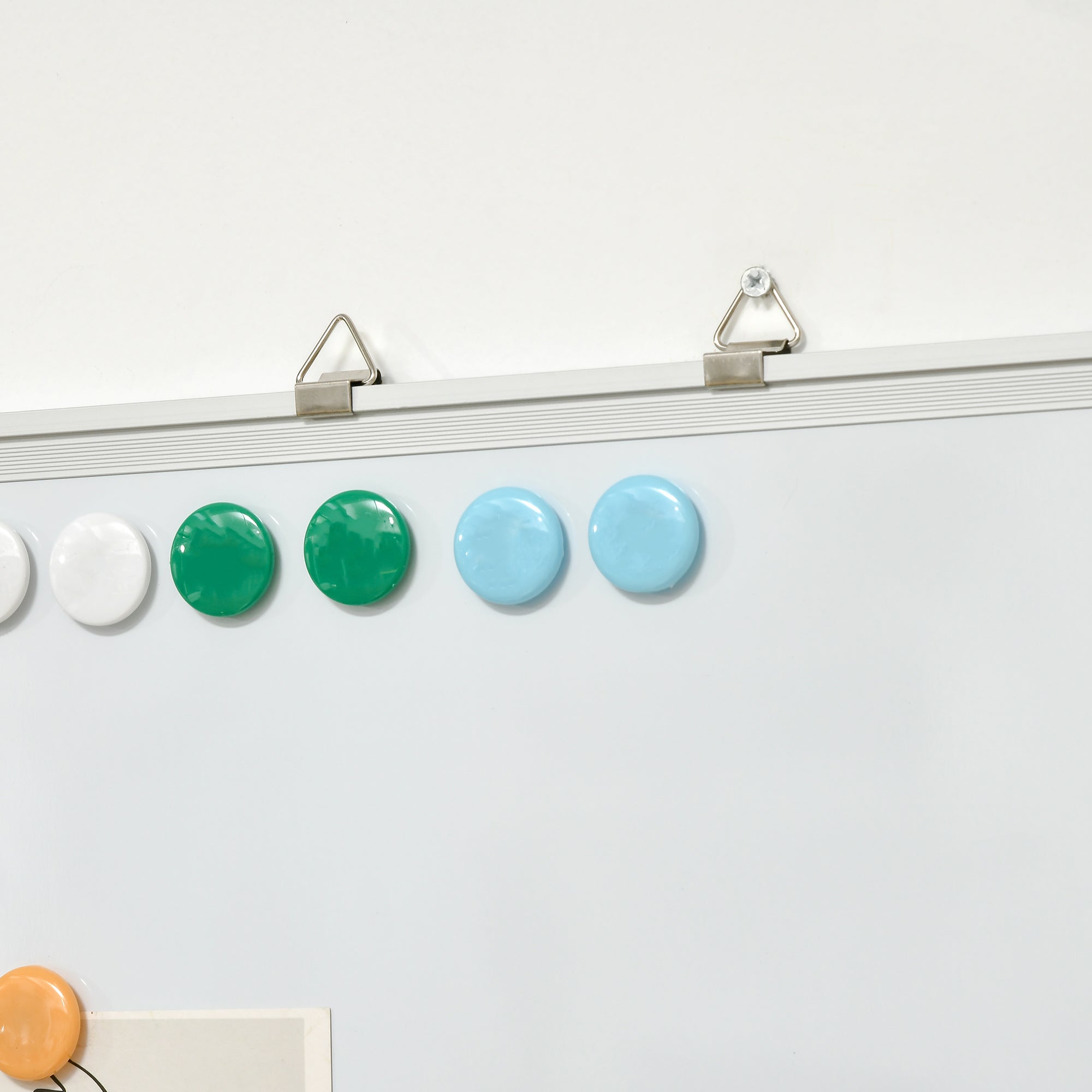 Magnetic Whiteboard with 4 Markers, 1 Eraser, 10 Magnets, Easel, Wall Mountable, Easy to Wipe, 90 x 1.8 x 60 cm