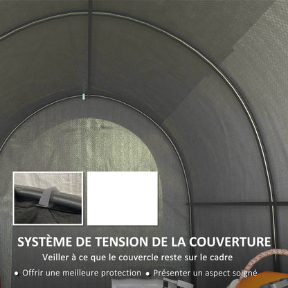 Outdoor Garden Storage Tent Bike Shed Garage for Bike PE Tarpaulin Metal Frame 2.4 x 1.6 x 1.9m Gray