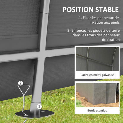 Outdoor Garden Storage Tent Bike Shed Garage for Bike PE Tarpaulin Metal Frame 2.4 x 1.6 x 1.9m Gray