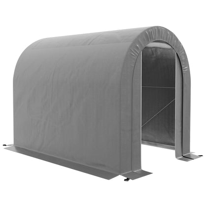 Outdoor Garden Storage Tent Bike Shed Garage for Bike PE Tarpaulin Metal Frame 2.4 x 1.6 x 1.9m Gray