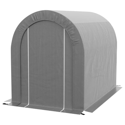 Outdoor Garden Storage Tent Bike Shed Garage for Bike PE Tarpaulin Metal Frame 2.4 x 1.6 x 1.9m Gray
