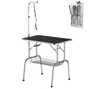 Grooming Table Pet Grooming Table Clipping Table with Basket Dog Grooming Table Foldable Dog Grooming Table Dog Bath Table Height Adjustable Stainless Steel Black