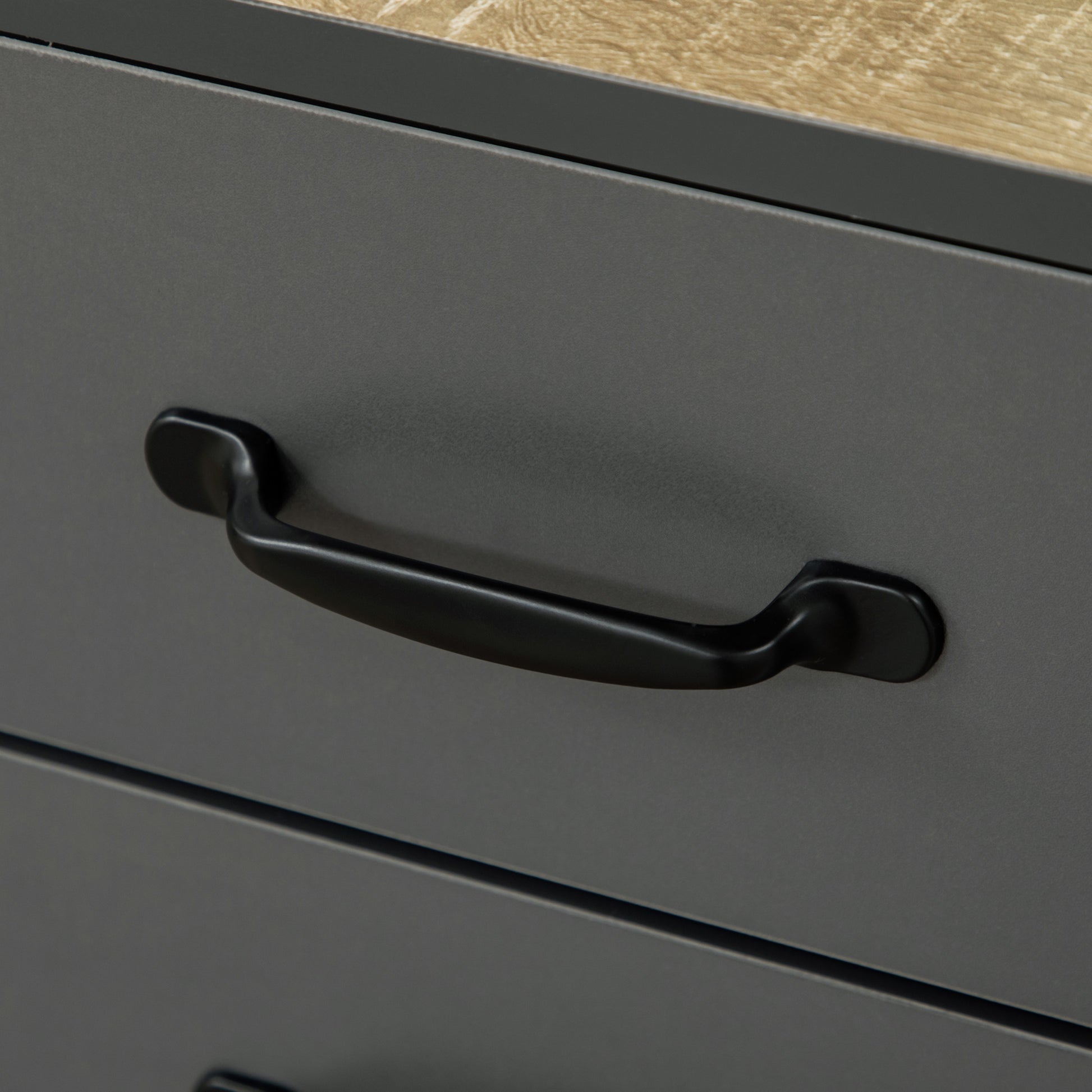 Kitchen Buffet Cabinet Storage Unit 180 cm for Kitchen Living Room Bathroom Industrial Design - Black Metal Legs Gray Wood
