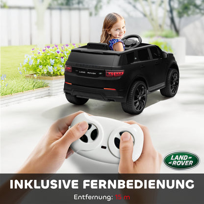 Kids Electric Car 12V Land Rover Discovery Sport Kids Car with 2.4G Remote Control, Music, Horn, Electric Vehicle with LED Lights, USB/MP3 Connection, 3-5 km/h, for Kids 3-6 Years, Black