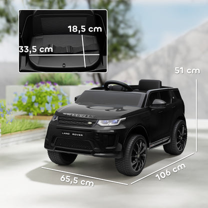 Kids Electric Car 12V Land Rover Discovery Sport Kids Car with 2.4G Remote Control, Music, Horn, Electric Vehicle with LED Lights, USB/MP3 Connection, 3-5 km/h, for Kids 3-6 Years, Black