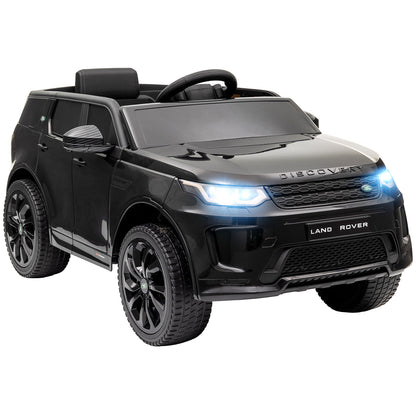 Kids Electric Car 12V Land Rover Discovery Sport Kids Car with 2.4G Remote Control, Music, Horn, Electric Vehicle with LED Lights, USB/MP3 Connection, 3-5 km/h, for Kids 3-6 Years, Black