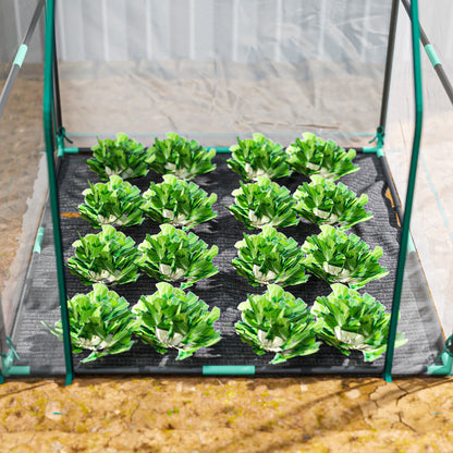 Small Greenhouse Outdoor Greenhouse with Zippered Door Waterproof PE Fabric Base and Steel Frame Greenhouse for Growing Plants Flowers 90x90x105 cm Clear