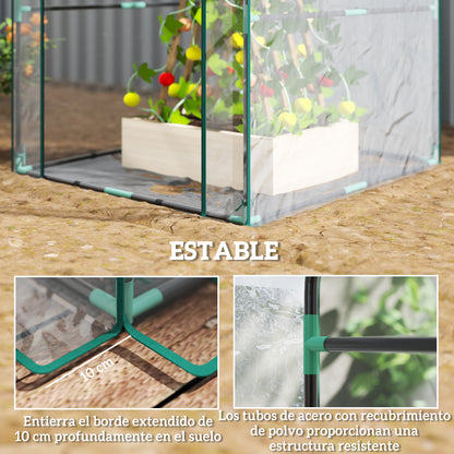 Small Greenhouse Outdoor Greenhouse with Zippered Door Waterproof PE Fabric Base and Steel Frame Greenhouse for Growing Plants Flowers 90x90x105 cm Clear
