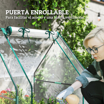 Small Greenhouse Outdoor Greenhouse with Zippered Door Waterproof PE Fabric Base and Steel Frame Greenhouse for Growing Plants Flowers 90x90x105 cm Clear