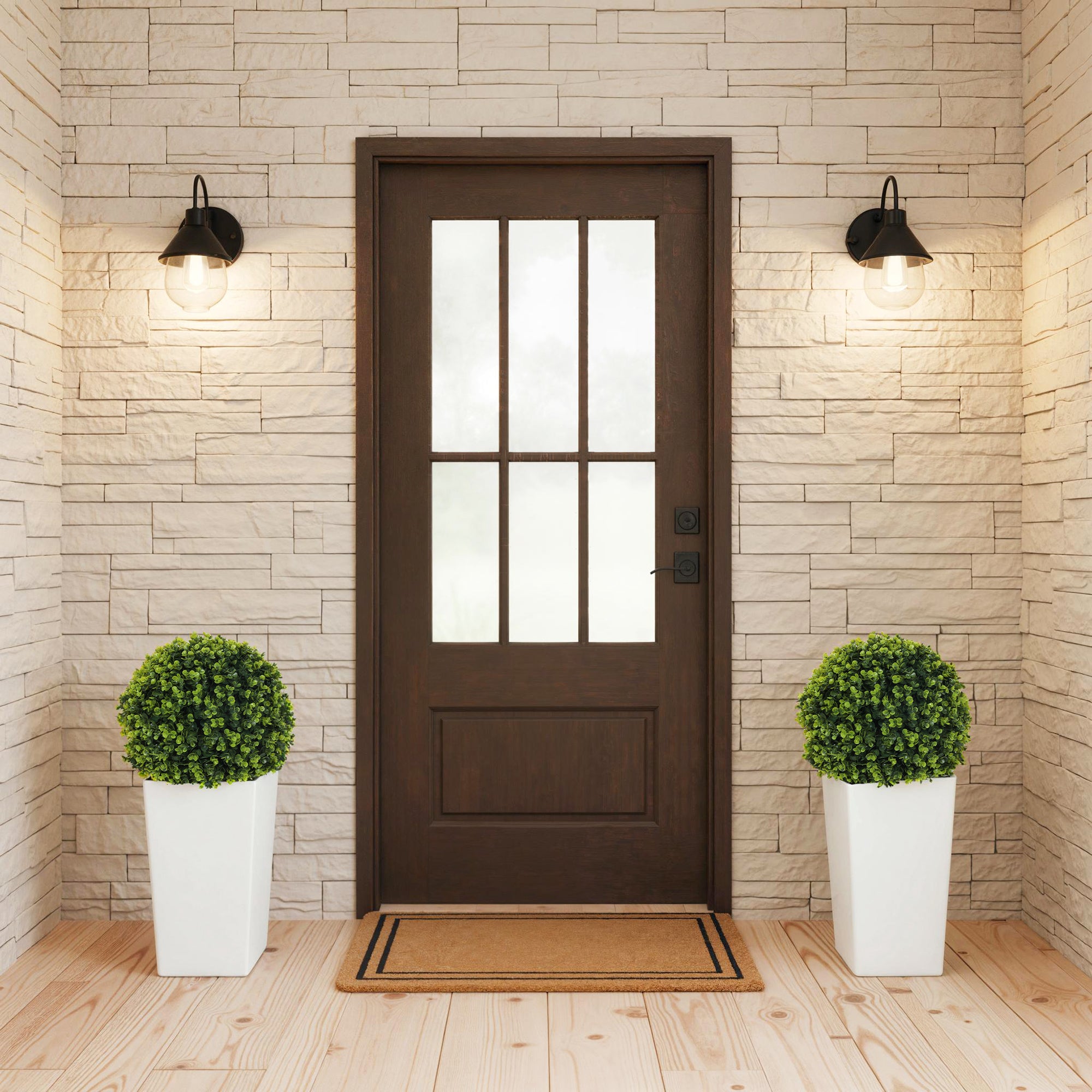 2-Pack Artificial Eucalyptus Topiary Balls, 25.6" Tall, 330 Leaves, Realistic UV-Protected Plastic Plants in Pots for Living Room, Bedroom, Office, Garden