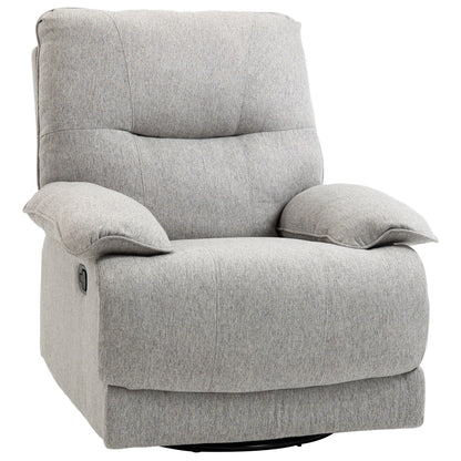 Reclining TV Armchair with Function, Linen-Look, Swivel TV Armchair with Pocket Spring System, Footrest, for Living Room, Bedroom, Up to 160 kg Load Capacity, Light Gray