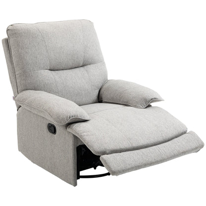 Reclining TV Armchair with Function, Linen-Look, Swivel TV Armchair with Pocket Spring System, Footrest, for Living Room, Bedroom, Up to 160 kg Load Capacity, Light Gray