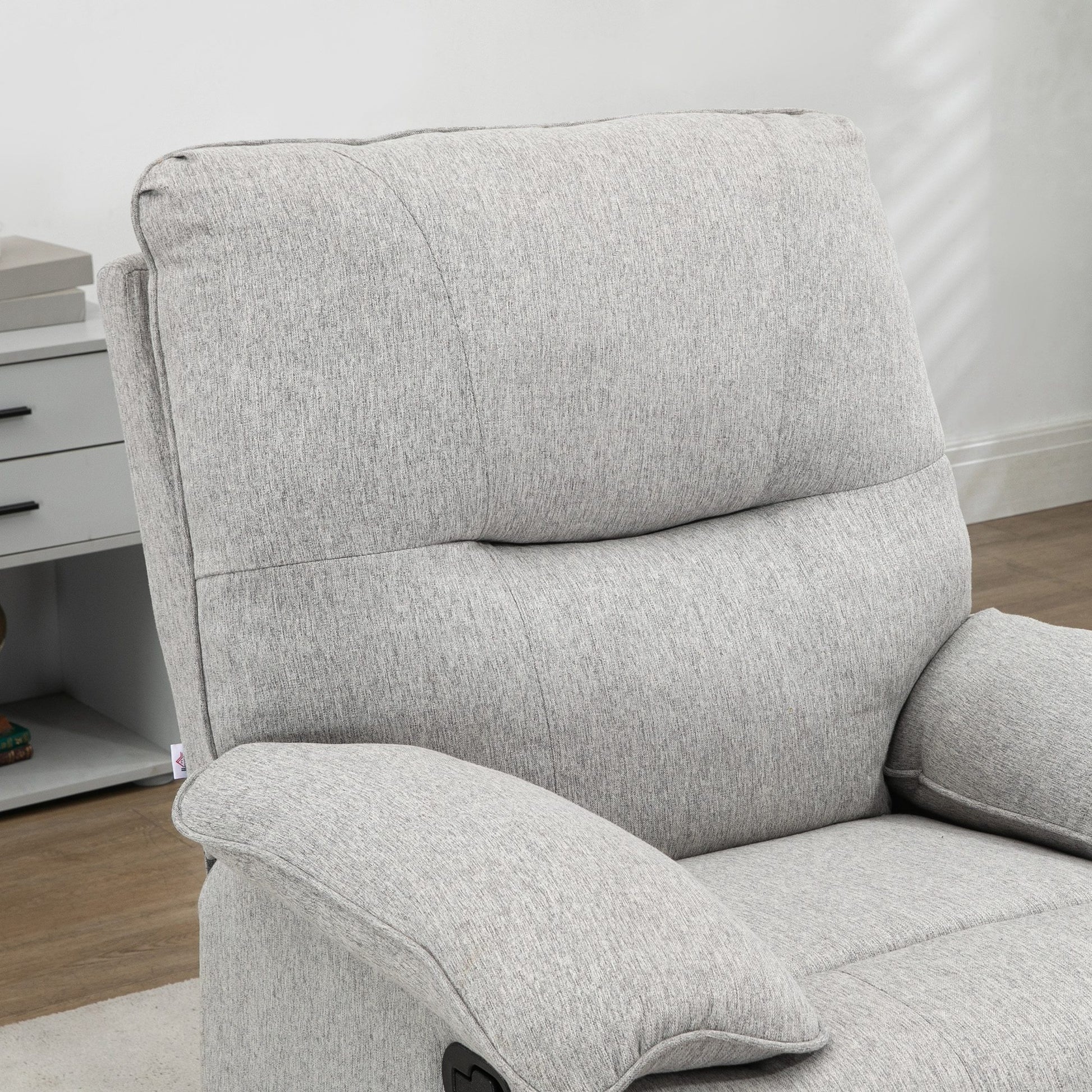 Reclining TV Armchair with Function, Linen-Look, Swivel TV Armchair with Pocket Spring System, Footrest, for Living Room, Bedroom, Up to 160 kg Load Capacity, Light Gray