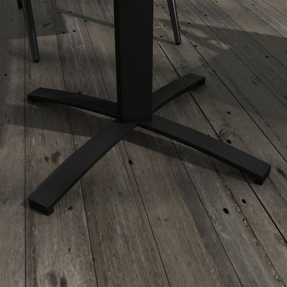 Garden Table, Dining Table for 4 People, Square Patio Table with Wood-Look Finish for Terrace, Aluminum, Gray, 70 x 70 x 76 cm