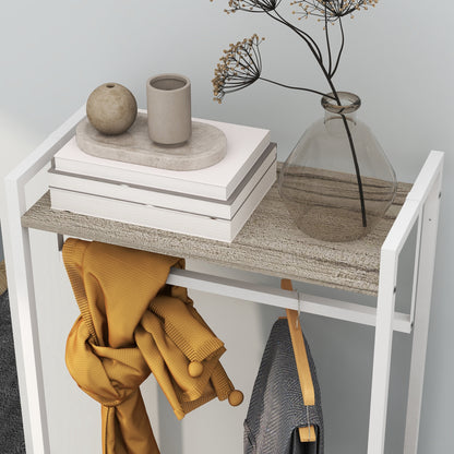 Clothes Rack Hallway Stand with 3 Fabric Drawers Hanging Rail and Storage Shelf for Hallway Bedroom Living Room 58.5x30x178 cm Natural