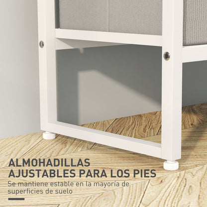 Clothes Rack Hallway Stand with 3 Fabric Drawers Hanging Rail and Storage Shelf for Hallway Bedroom Living Room 58.5x30x178 cm Natural