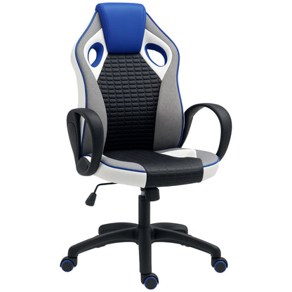 Gaming Chair Upholstered in PU and Mesh Gamer Swivel Chair with Rocking Function Adjustable Height for Home Office Study Multicolor